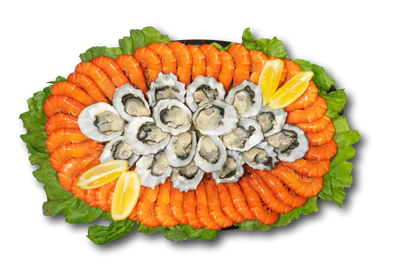 Platter exotic seafood