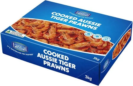 Cooked Aussie Tiger Prawns 3kg Box